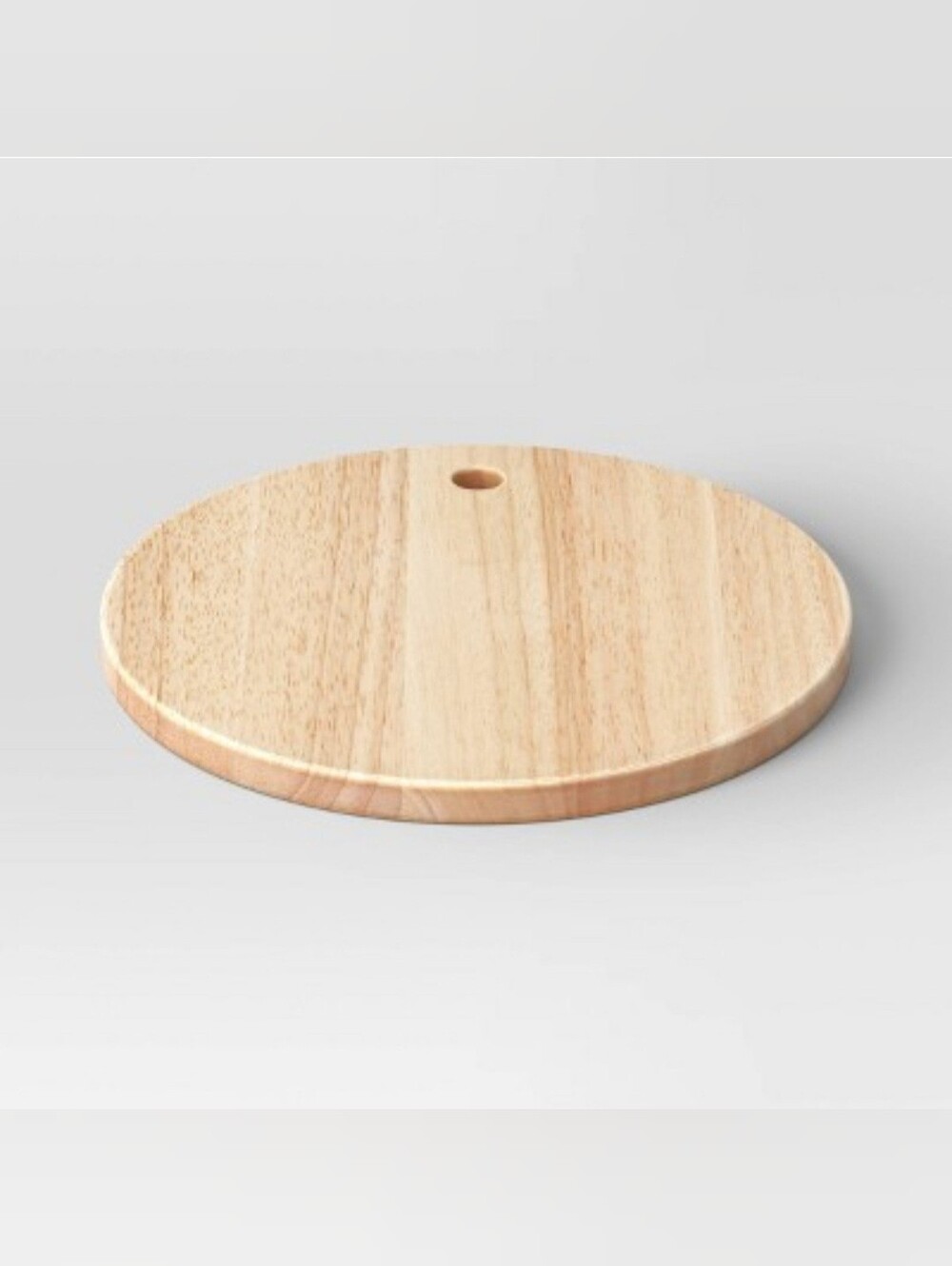 Threshold 10"x10" Rubberwood Round Serving Platter Brown